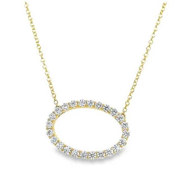 18K Yellow Gold Whimsical Large Oval Diamond Pendant Koerbers Fine Jewelry Inc New Albany, IN