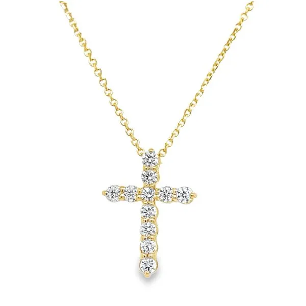 14K Yellow Gold Diamond Cross Necklace Koerbers Fine Jewelry Inc New Albany, IN