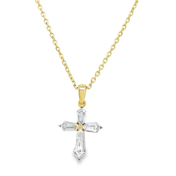14K Yellow Gold Cross Diamond Necklace Koerbers Fine Jewelry Inc New Albany, IN