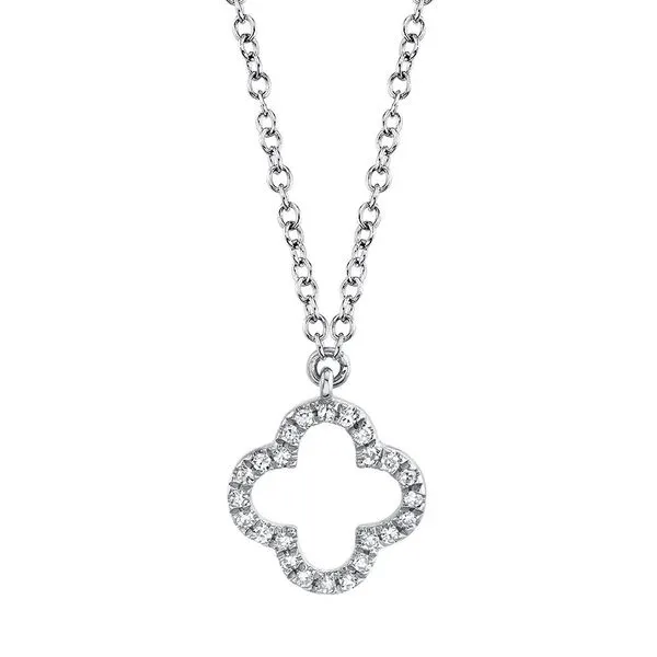 14K White Gold Diamond Clover Necklace Koerbers Fine Jewelry Inc New Albany, IN