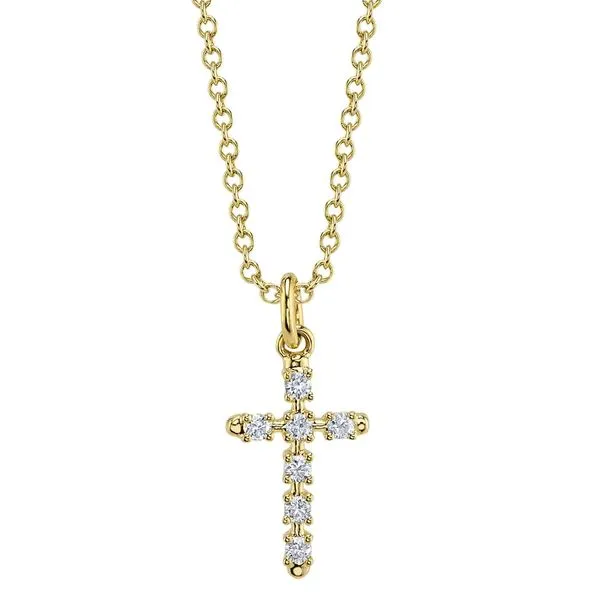 14K Yellow Gold Diamond Cross Necklace Koerbers Fine Jewelry Inc New Albany, IN