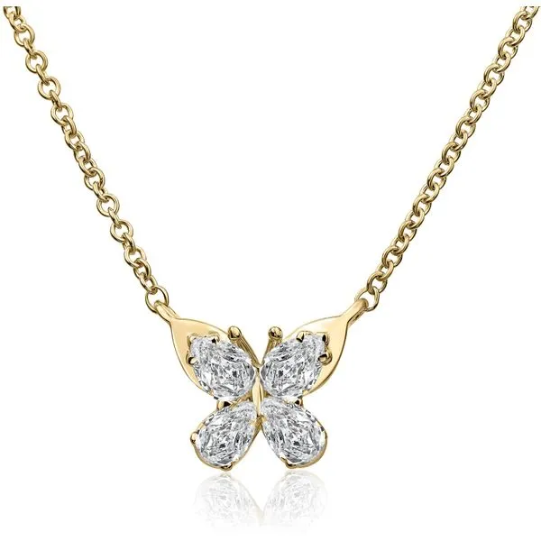 14K Yellow Gold Love Luxe L'Amour Crisscut® Diamond Butterfly Pendant Necklace Koerbers Fine Jewelry Inc New Albany, IN