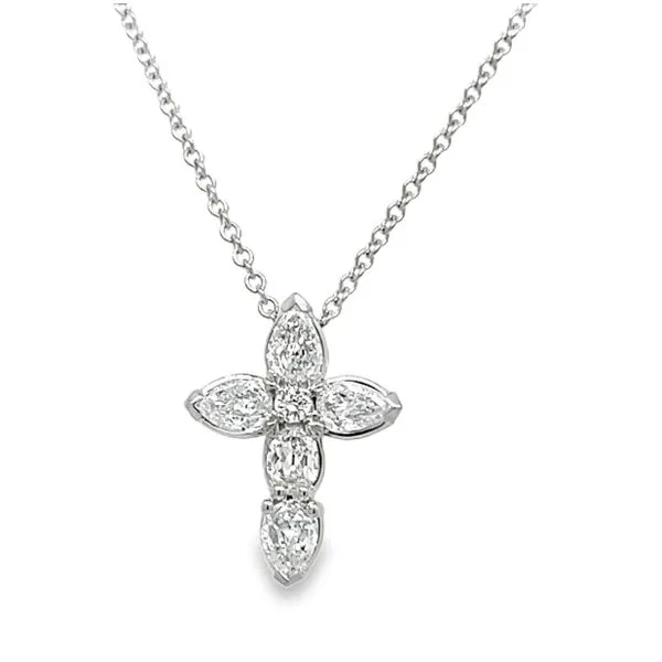 14K White Gold Diamond Cross Necklace Koerbers Fine Jewelry Inc New Albany, IN