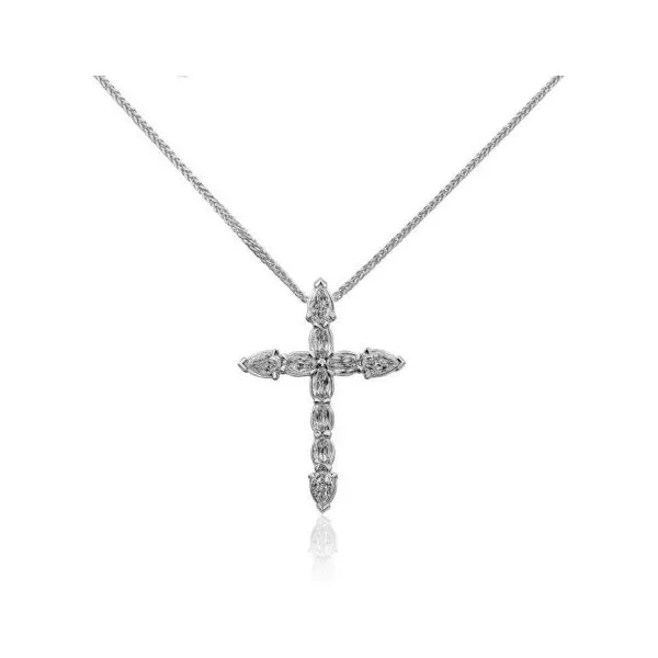14K White Gold Love Luxe Crisscut® Diamond Cross Pendant Necklace Koerbers Fine Jewelry Inc New Albany, IN