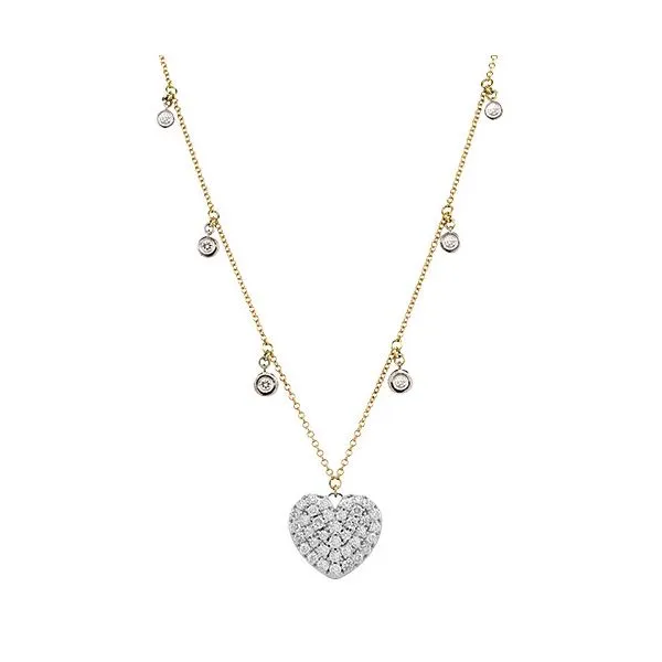 2-Tone 14K White and Yellow Gold Diamond Heart Necklace Koerbers Fine Jewelry Inc New Albany, IN
