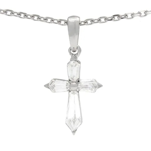 14K White Gold Diamond Cross Necklace Koerbers Fine Jewelry Inc New Albany, IN