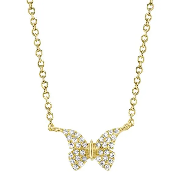 14K Yellow Gold Diamond Butterfly Necklace Koerbers Fine Jewelry Inc New Albany, IN