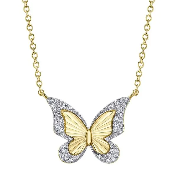 14K Yellow Gold Diamond Butterfly Necklace Koerbers Fine Jewelry Inc New Albany, IN