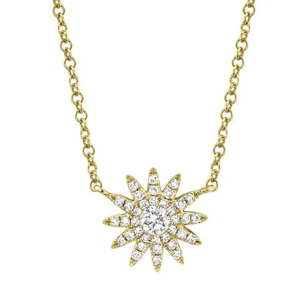 14K Yellow Gold Starburst Diamond Necklace Koerbers Fine Jewelry Inc New Albany, IN