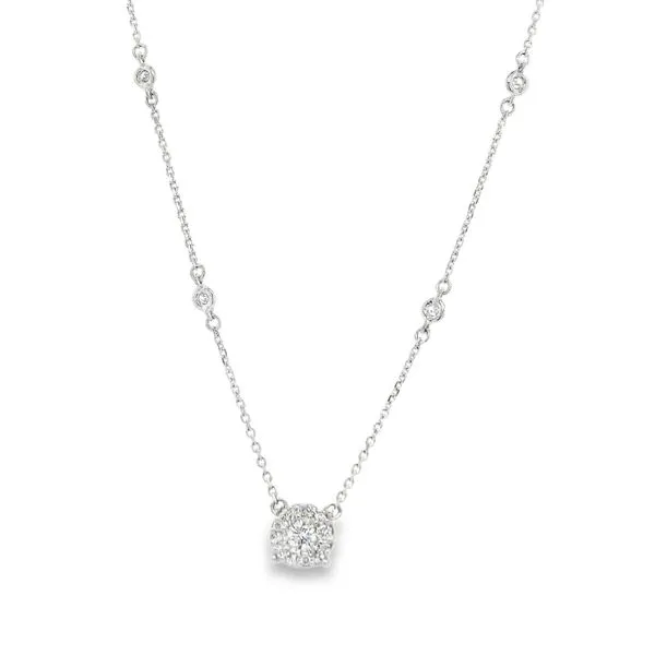 14K White Gold Diamond Cluster Necklace 0.36 CTW Koerbers Fine Jewelry Inc New Albany, IN