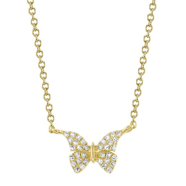 14K Yellow Gold Diamond Butterfly Necklace Koerbers Fine Jewelry Inc New Albany, IN