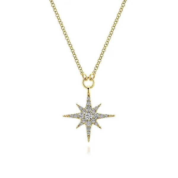 14K Yellow Gold Star Diamond Necklace Koerbers Fine Jewelry Inc New Albany, IN