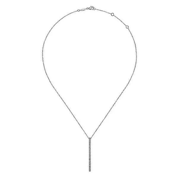 14K White Gold Diamond Bar Pendant Necklace Image 2 Koerbers Fine Jewelry Inc New Albany, IN