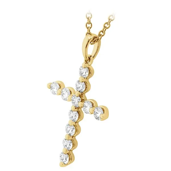 18K White Gold Single Prong Diamond Cross Pendant Image 2 Koerbers Fine Jewelry Inc New Albany, IN