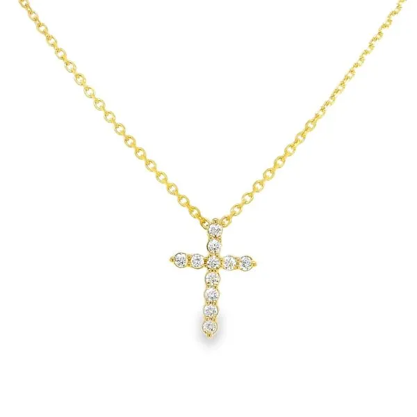 14K Yellow Gold Diamond Cross Necklace 0.13 CTW Koerbers Fine Jewelry Inc New Albany, IN