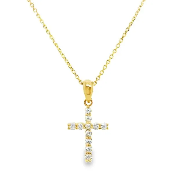 14K Yellow Gold Diamond Cross Necklace 0.14 CTW Koerbers Fine Jewelry Inc New Albany, IN