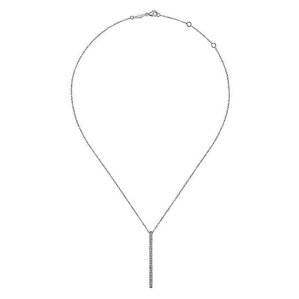 14K White Gold Diamond Bar Pendant Necklace Image 2 Koerbers Fine Jewelry Inc New Albany, IN