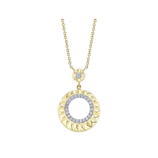 Two-Tone 14K White and Yellow Gold Circle Diamond Necklace Koerbers Fine Jewelry Inc New Albany, IN