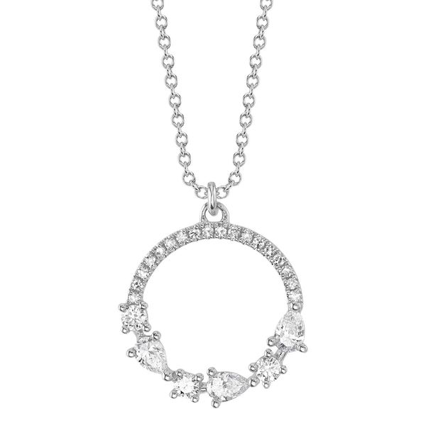 14K White Gold Diamond Circle Necklace Koerbers Fine Jewelry Inc New Albany, IN