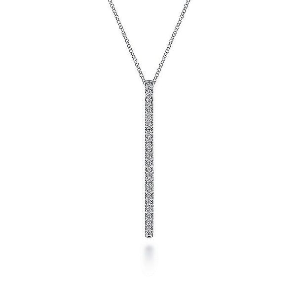 14K White Gold Diamond Bar Pendant Necklace Koerbers Fine Jewelry Inc New Albany, IN