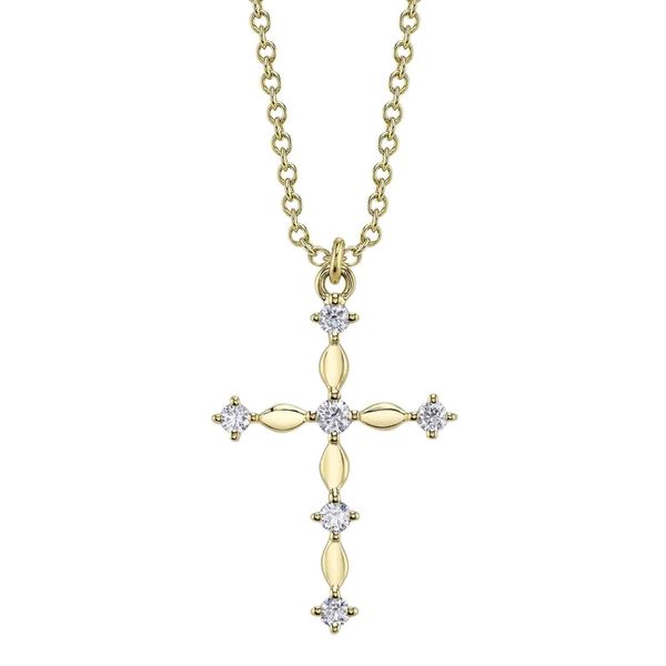14K Yellow Gold Diamond Cross Necklace Koerbers Fine Jewelry Inc New Albany, IN