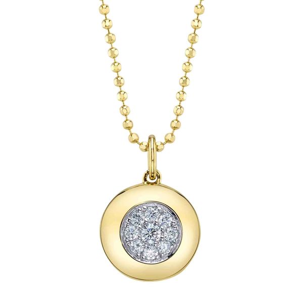 14K Yellow Gold Diamond Circle Faceted Ball Chain Necklace Koerbers Fine Jewelry Inc New Albany, IN