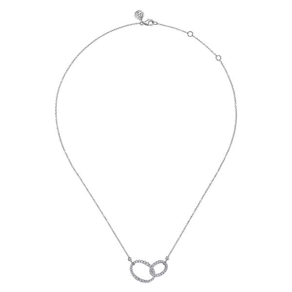 14K White Gold Diamond Interlocking Oval Link Diamond Necklace Image 2 Koerbers Fine Jewelry Inc New Albany, IN