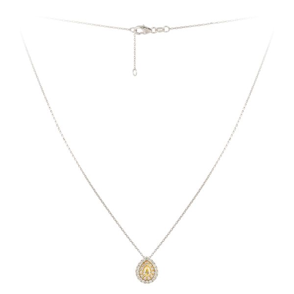 18K 2-Tone White and Yellow Gold Yellow Diamond Pendant Necklace Image 2 Koerbers Fine Jewelry Inc New Albany, IN