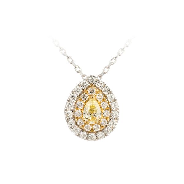 18K 2-Tone White and Yellow Gold Yellow Diamond Pendant Necklace Koerbers Fine Jewelry Inc New Albany, IN
