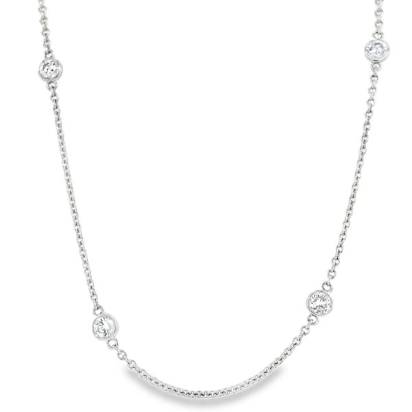 14K White Gold Diamond Bezel Necklace 0.96 CTW Koerbers Fine Jewelry Inc New Albany, IN