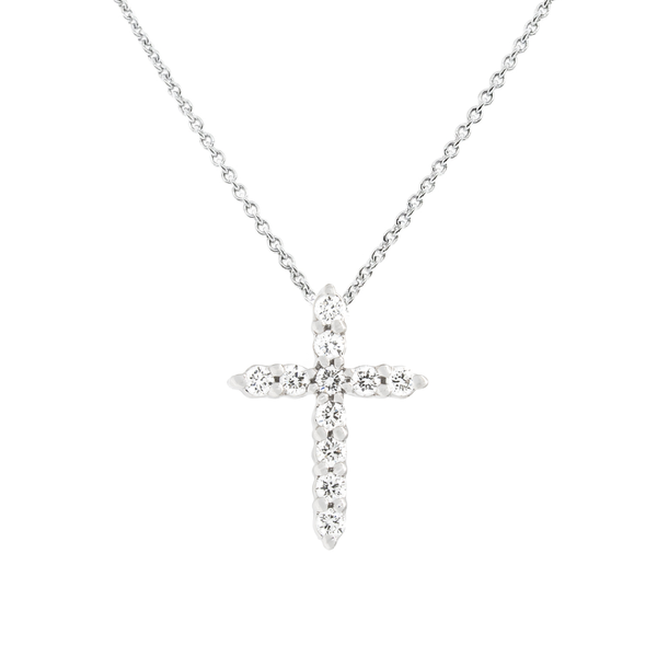 14K White Gold Diamond Cross Necklace 0.1 CTW Koerbers Fine Jewelry Inc New Albany, IN