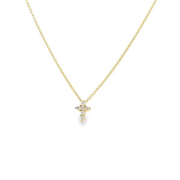 14K Yellow Gold Diamond Cross Necklace 0.06 CTW Koerbers Fine Jewelry Inc New Albany, IN