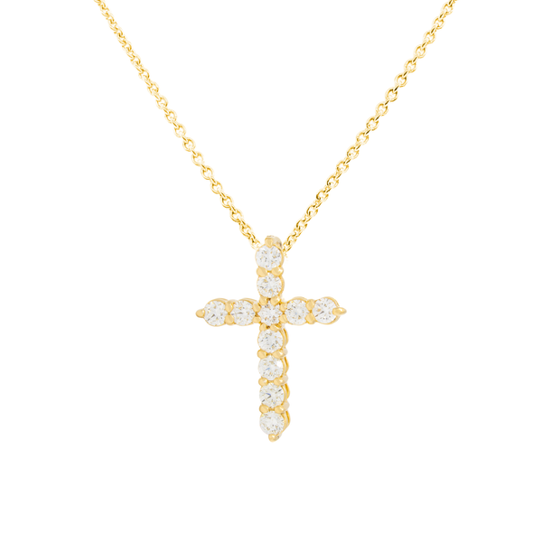 14K Yellow Gold Diamond Cross Necklace 0.52 CTW Koerbers Fine Jewelry Inc New Albany, IN