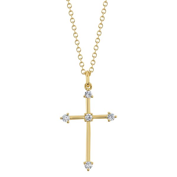 14K Yellow Gold Diamond Cross Necklace Koerbers Fine Jewelry Inc New Albany, IN