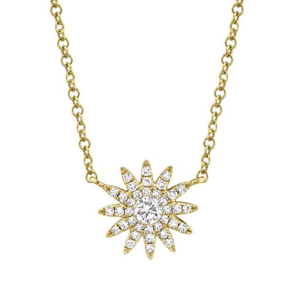 14K Yellow Gold Starburst Diamond Necklace Koerbers Fine Jewelry Inc New Albany, IN