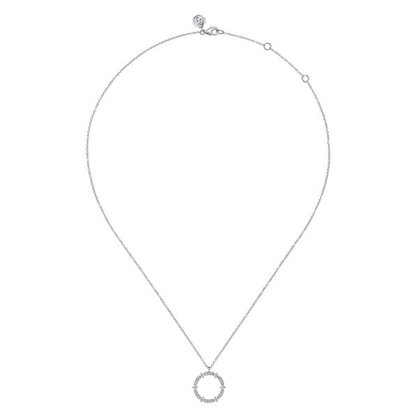 14K White Gold Diamond Circle Pendant Necklace Image 2 Koerbers Fine Jewelry Inc New Albany, IN