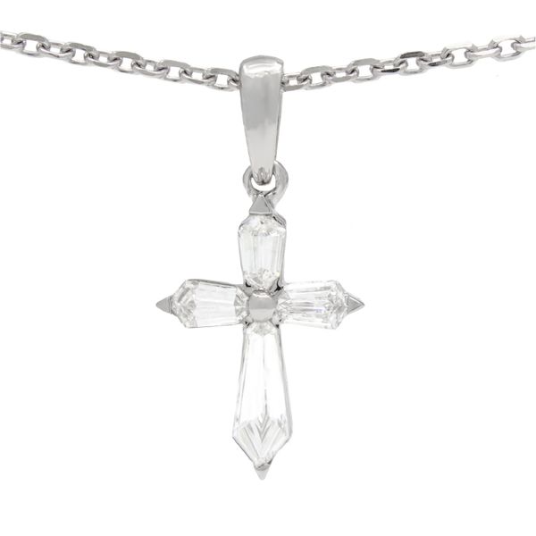 14K White Gold Diamond Cross Necklace Koerbers Fine Jewelry Inc New Albany, IN