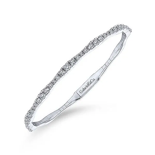 14K White Gold Graduating Diamond Station Bangle Image 2 Koerbers Fine Jewelry Inc New Albany, IN
