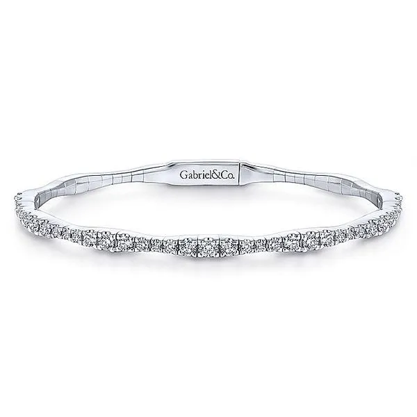 14K White Gold Graduating Diamond Station Bangle Koerbers Fine Jewelry Inc New Albany, IN