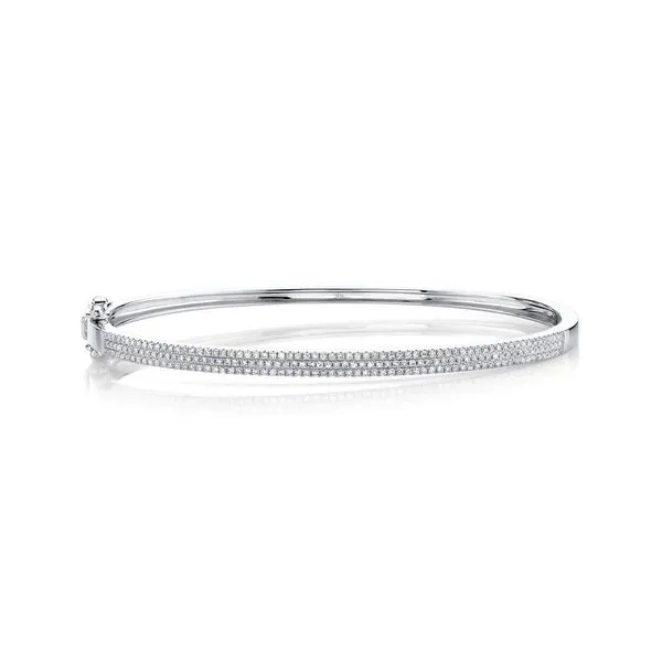 14K White Gold Pave Bangle Bracelet Image 2 Koerbers Fine Jewelry Inc New Albany, IN