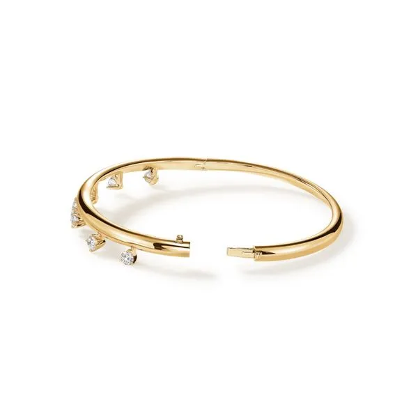 18K Yellow Gold Barre Floating Diamond Bangle Image 2 Koerbers Fine Jewelry Inc New Albany, IN