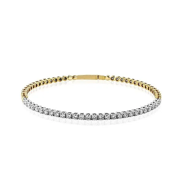 18K 2-Tone White and Yellow Gold Diamond Bangle Bracelet Koerbers Fine Jewelry Inc New Albany, IN