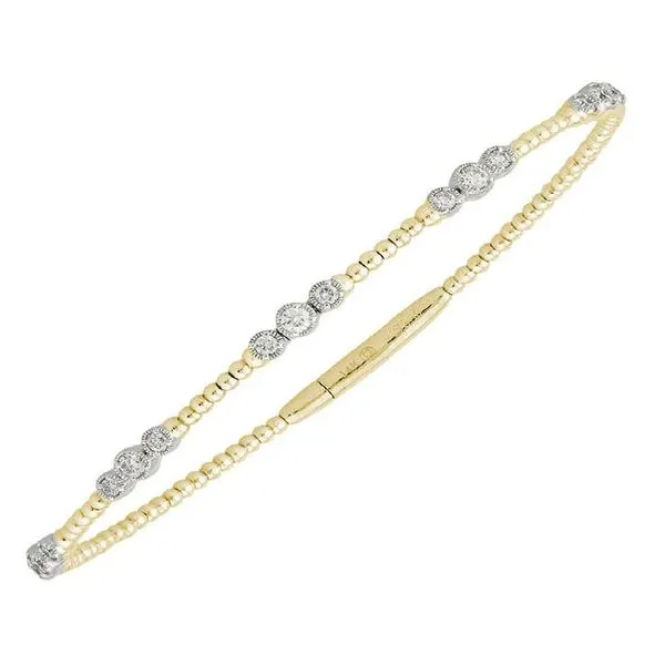 14K 2-Tone White and Yellow Gold Diamond Bangle Bracelet Koerbers Fine Jewelry Inc New Albany, IN