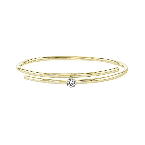 18K 2-Tone White and Yellow Gold Diamond Bangle Bracelet Koerbers Fine Jewelry Inc New Albany, IN