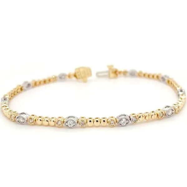 2-Tone 14K Yellow and White Gold Diamond Bracelet Koerbers Fine Jewelry Inc New Albany, IN