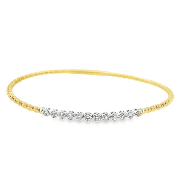14K 2-Tone White and Yellow Gold Diamond Bangle Bracelet Koerbers Fine Jewelry Inc New Albany, IN