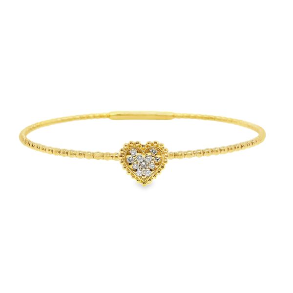 14K Yellow Gold Flexible Diamond Heart Bangle Koerbers Fine Jewelry Inc New Albany, IN