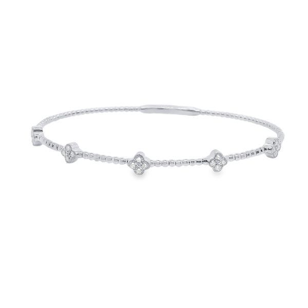 14K White Gold Flexible Diamond Flower Clusters Bangle Koerbers Fine Jewelry Inc New Albany, IN