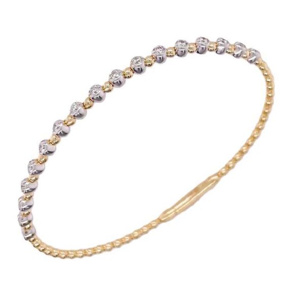 14K 2-Tone White and Yellow Gold Bangle Diamond Bracelet Koerbers Fine Jewelry Inc New Albany, IN