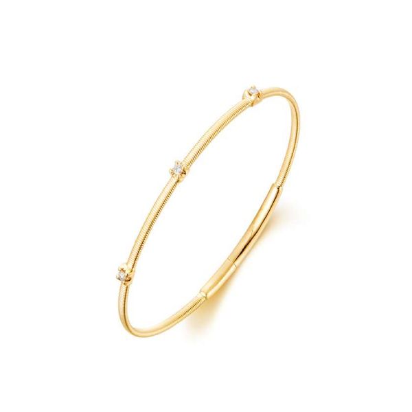 14K 2-Tone White and Yellow Gold Diamond Bangle Bracelet Koerbers Fine Jewelry Inc New Albany, IN